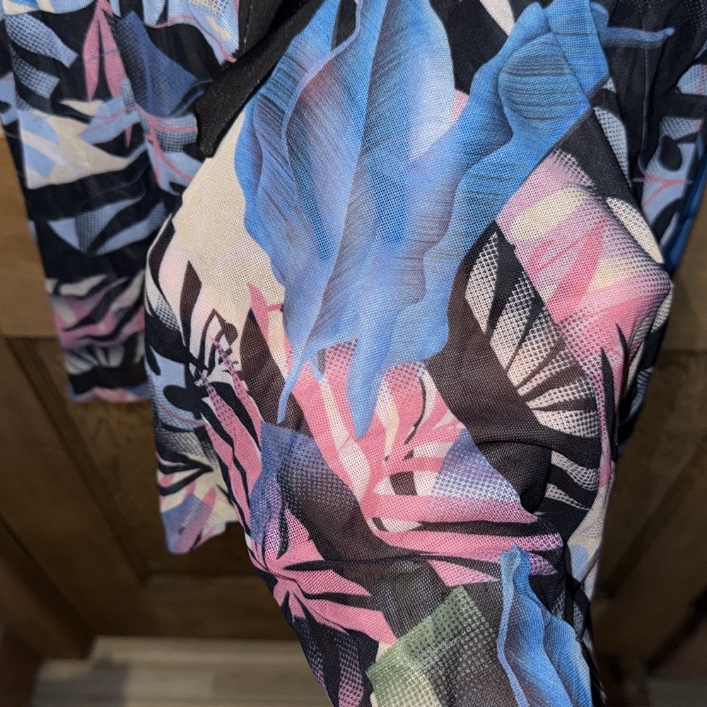 SHEIN tankini set, black tropical print - Picture 3 of 6